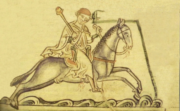 El papa Inocencio III concedió el carácter de cruzada al encuentro de las Navas de Tolosa para facilitar el refuerzo de las tropas hispánicas con caballeros de toda Europa. En esta imagen del siglo XIII aparece cabalgando.